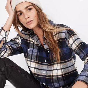 Flannel Flap-Pocket Oversized Ex-Boyfriend Shirt